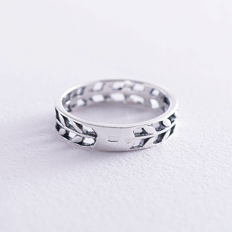 Срібна каблучка "Колосок" з чорнінням 112549 - 3 Срібна каблучка "Колосок" з чорнінням 112549 від ювелірного магазину Онікс - 3