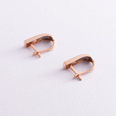 Золотые серьги "Ножки младенца" (фианиты) с05317 №3