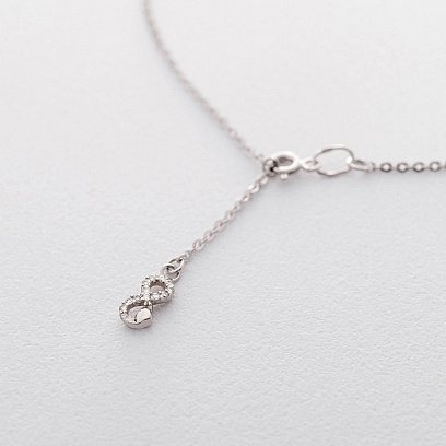 Золотий браслет на ногу "Нескінченність" (фіаніт) б03704 №2