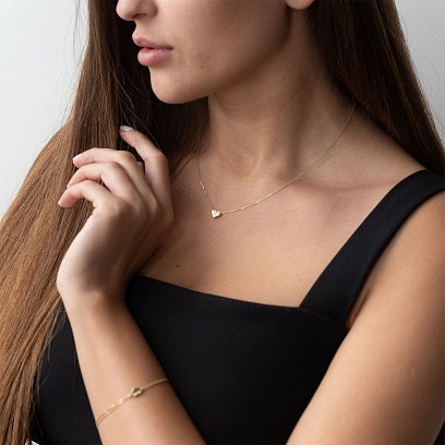 Браслет "Сердечко" в жовтому золоті б04551 №4