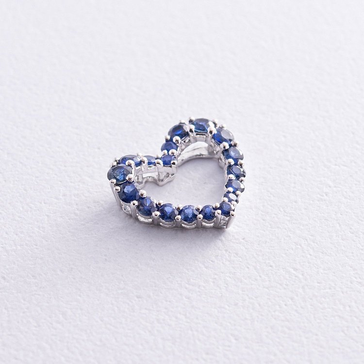 Золотий кулон "Сердечко" з сапфірами пб0297nl від ювелірного магазину Онікс - 2