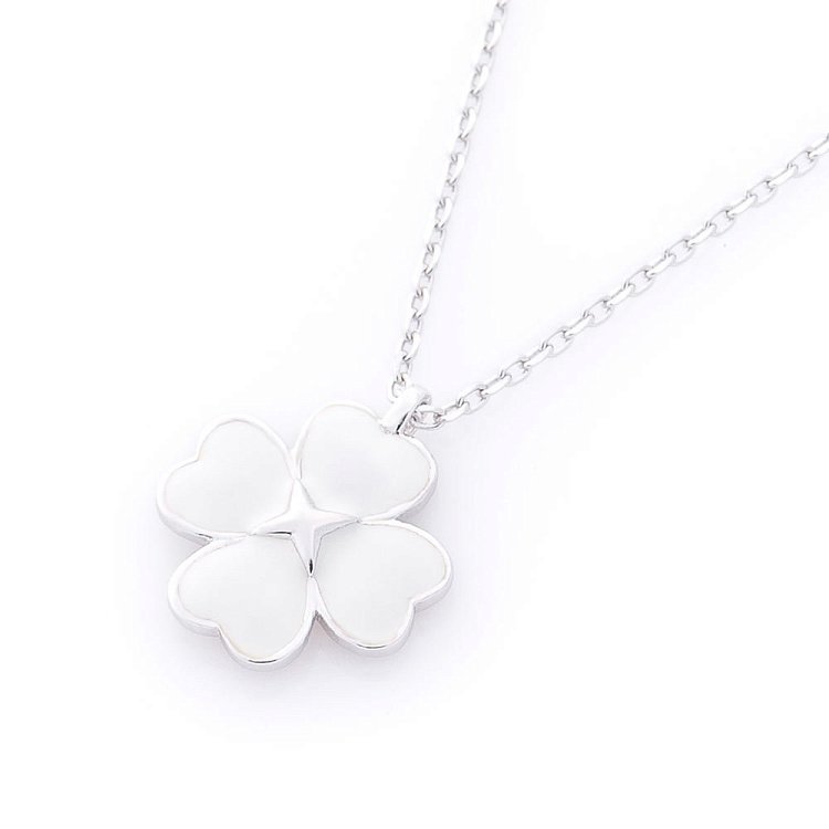 Серебряное колье "Клевер" (эмаль) 18692 от ювелирного магазина Оникс - 1