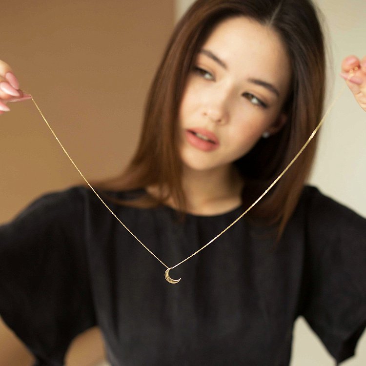 Золотое колье "Луна" кол01535 от ювелирного магазина Оникс - 4