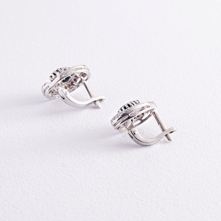 Золоті сережки з діамантами і сапфірами с2136 від ювелірного магазину Онікс - 4