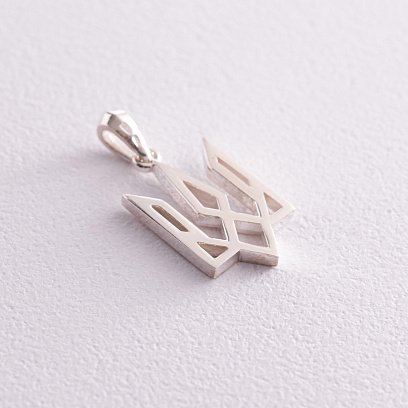 Подвеска "Герб Украины - Тризуб" в серебре 133151 №5