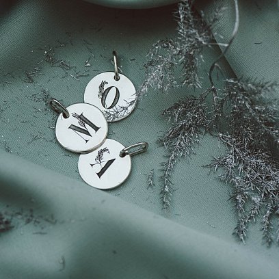 Серебряный кулон "Буква" 132724бук №12