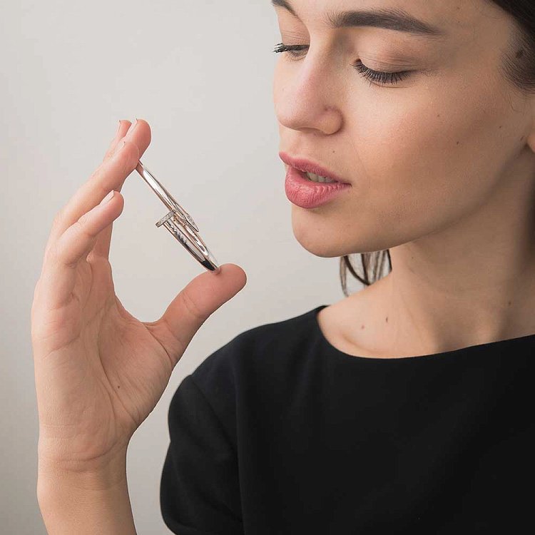 Золотой браслет "Гвоздик" с фианитами б02242 от ювелирного магазина Оникс - 6