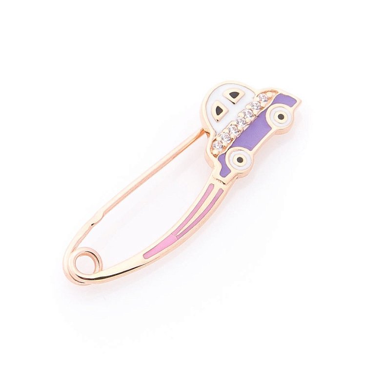 Золотая булавка "Машинка" (фианит, эмаль) зак00276 от ювелирного магазина Оникс