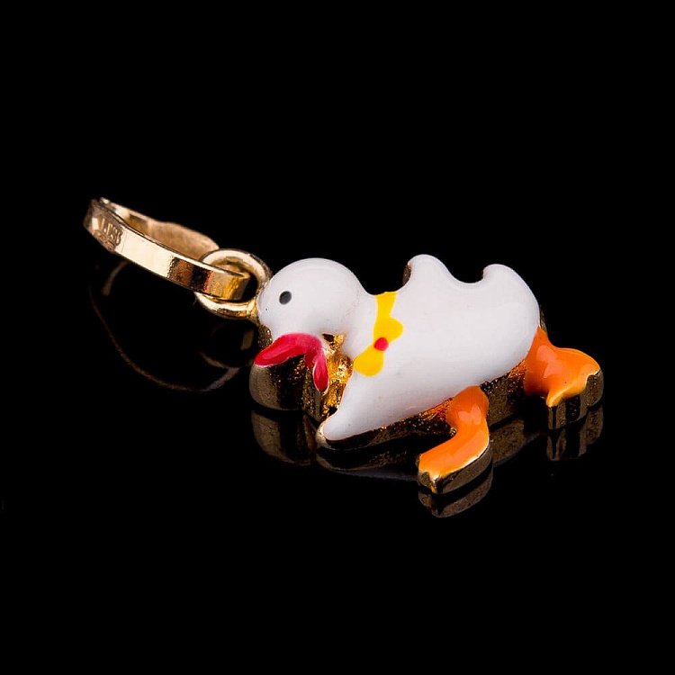 Дитяча золота підвіска "Каченя" (емаль) п00876у від ювелірного магазину Онікс