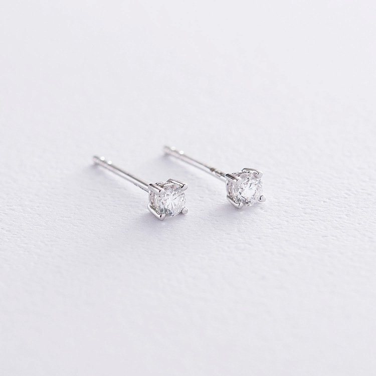 Золоті сережки - пусети з діамантами сб0324mr від ювелірного магазину Онікс