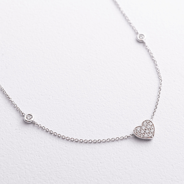 Золотое колье "Сердечко" с бриллиантами колб0203ri от ювелирного магазина Оникс