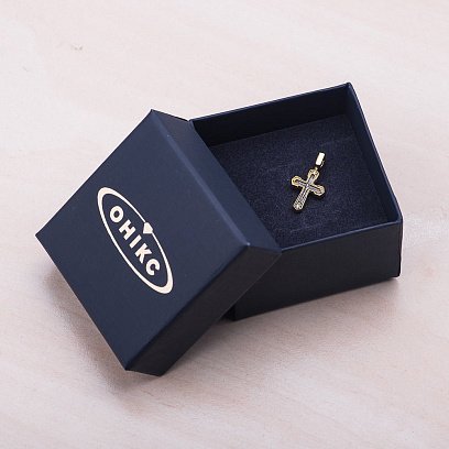 Серебряный крестик с чернением и позолотой 132388 №6