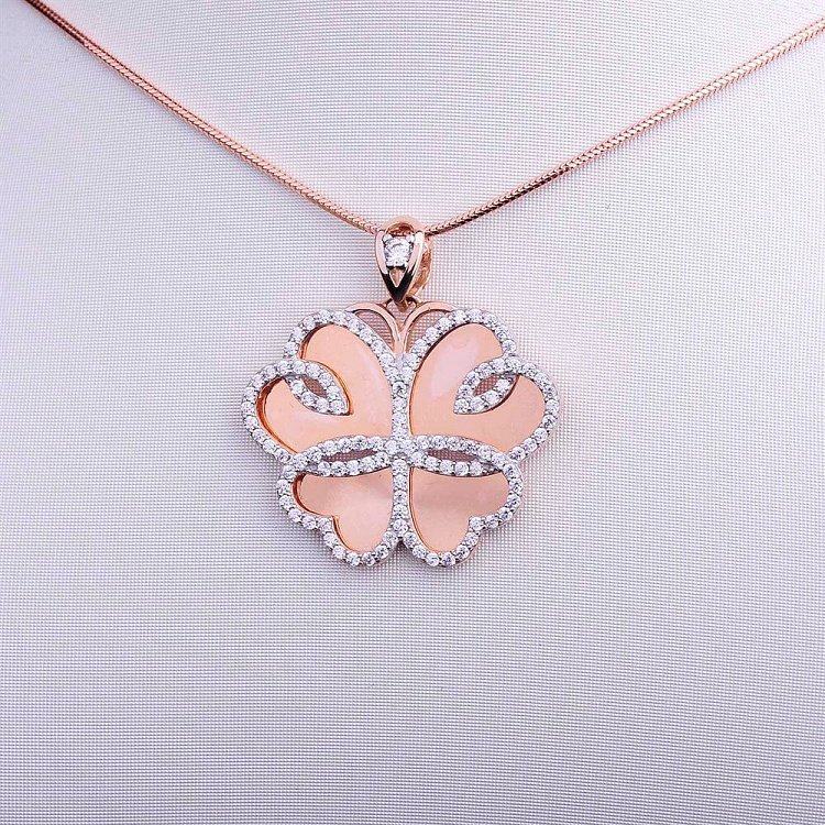 Золота підвіска "Конюшина-метелик" п01846 від ювелірного магазину Онікс - 3