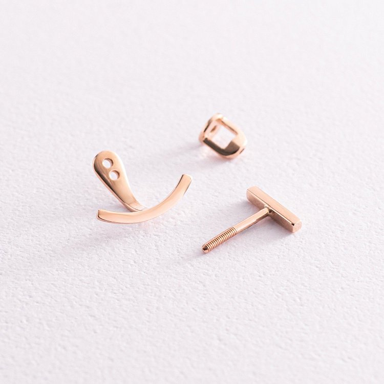 Золотые серьги - джекеты "Эмили" с07591 от ювелирного магазина Оникс - 2