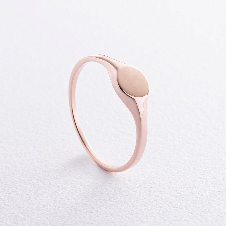 Печатка в червоному золоті (можливе гравіювання) к07537 від ювелірного магазину Онікс