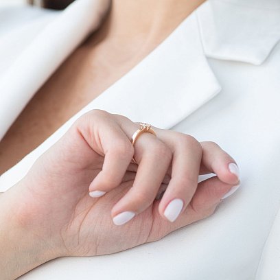 Помолвочное кольцо в красном золоте (бриллиант) кб0236 №2