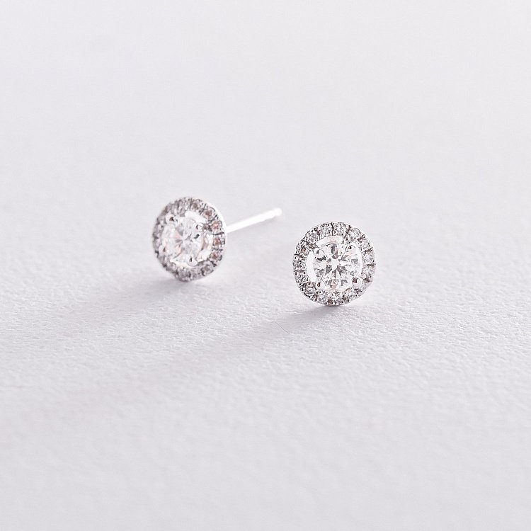 Золоті сережки-пусети з діамантами сб0303mr - 2 Золоті сережки-пусети з діамантами сб0303mr від ювелірного магазину Онікс - 2