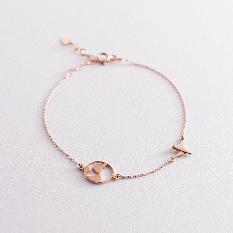 Браслет у червоному золоті "Навколосвітня подорож" б04574 від ювелірного магазину Онікс