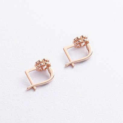 Золотые детские серьги "Клевер" с09277 №3