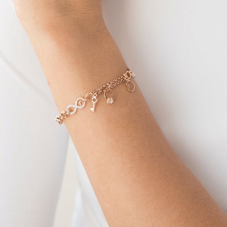 Золотий браслет з фіанітами б03327 від ювелірного магазину Онікс - 3