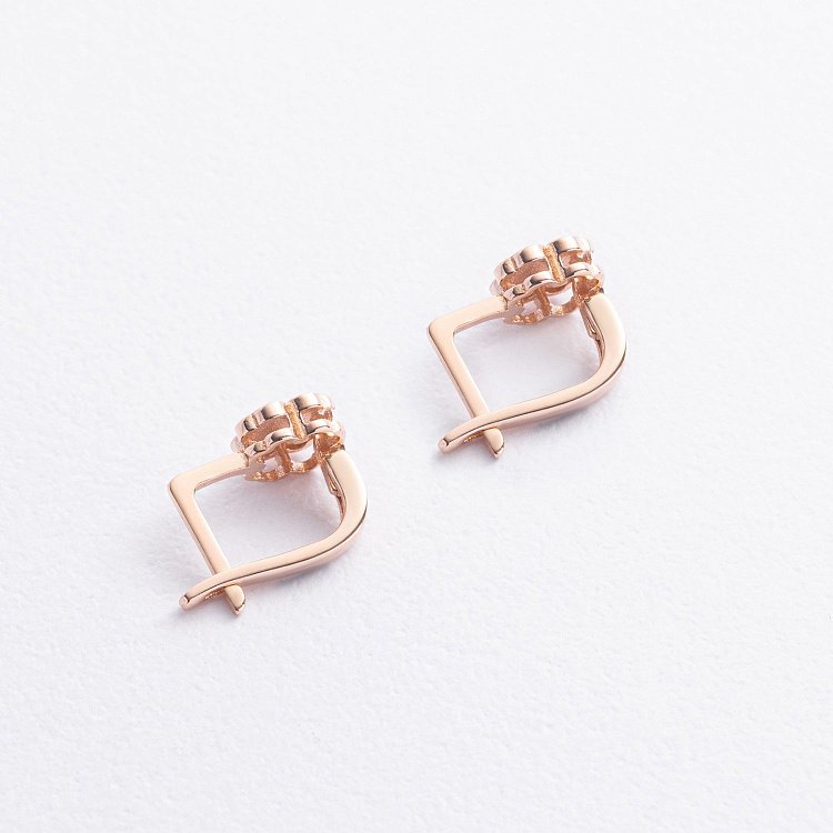 Золотые детские серьги "Клевер" с09277 от ювелирного магазина Оникс - 2