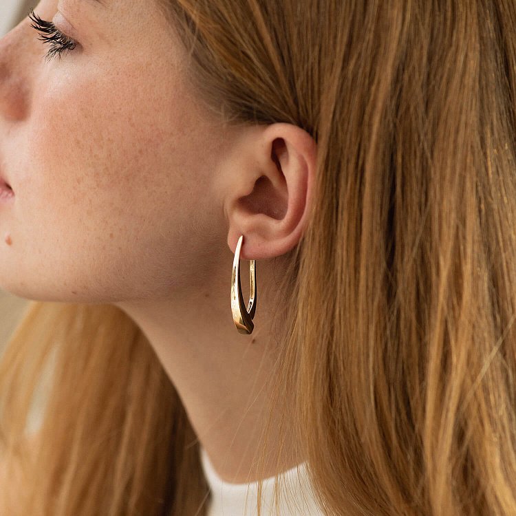 Золоті сережки на англійській застібці с08610 від ювелірного магазину Онікс - 1