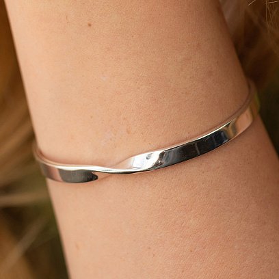 Жорсткий срібний браслет 141642 №2