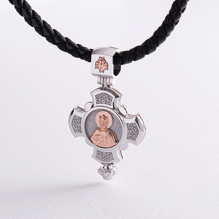 Золотой крест - мощевик 123241100 от ювелирного магазина Оникс