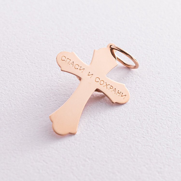 Золотой православный крестик п02334 от ювелирного магазина Оникс - 2