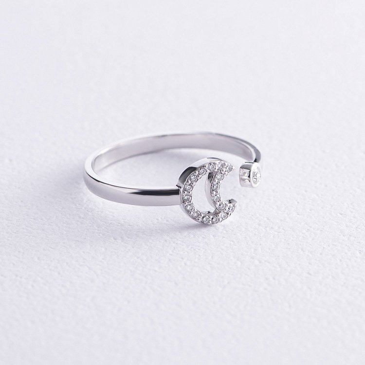 Золотое кольцо "Луна" с бриллиантами 27441121 от ювелирного магазина Оникс - 3