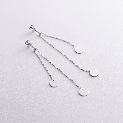 Срібні сережки "Монетки на ланцюжку" 902-01112 №2