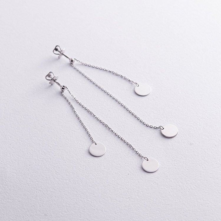 Срібні сережки "Монетки на ланцюжку" 902-01112 від ювелірного магазину Онікс - 1