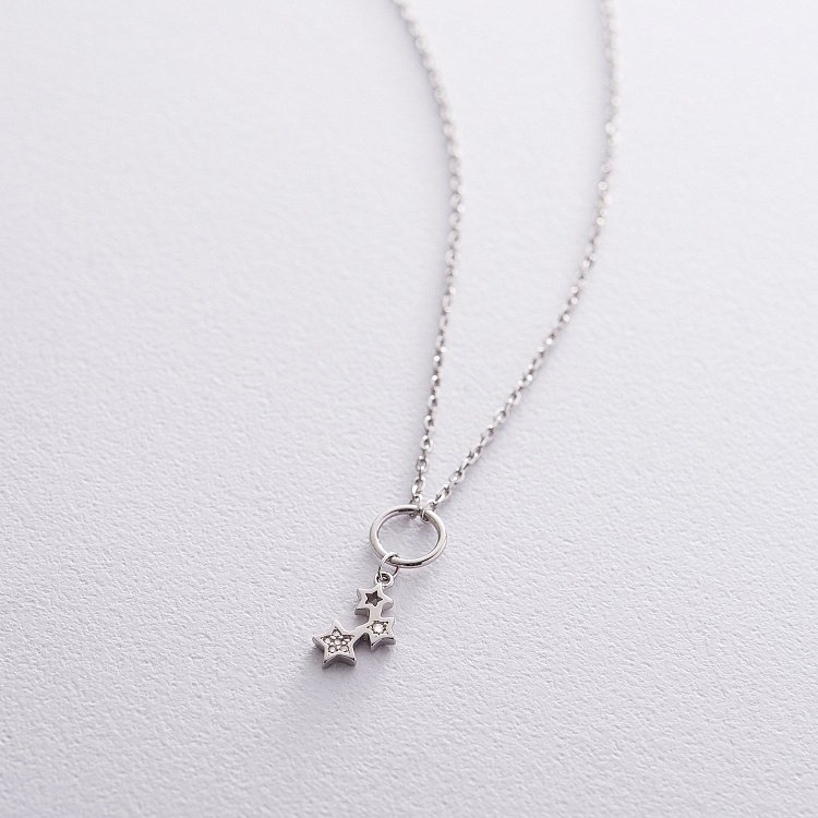 Серебряное колье "Звездочки" 18815 от ювелирного магазина Оникс - 3