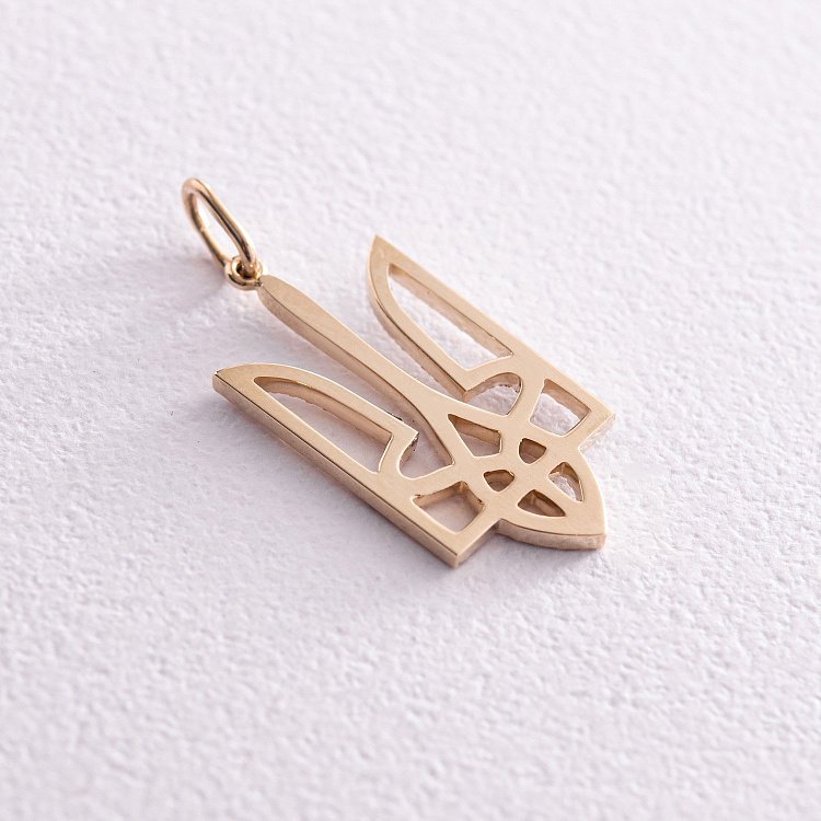 Кулон "Герб Украины - Тризуб" с бриллиантами (желтое золото) 129893121 от ювелирного магазина Оникс - 3