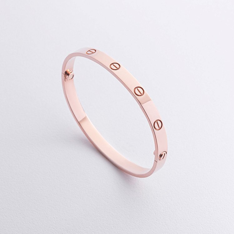 Жорсткий браслет "Love" у червоному золоті б05460 від ювелірного магазину Онікс