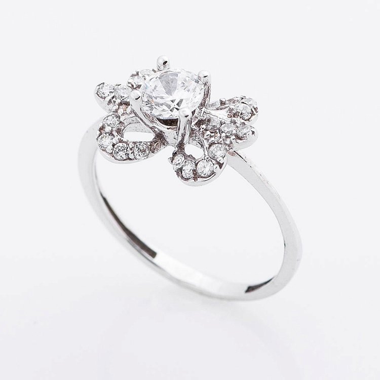 Золотое кольцо (фианиты) к01639ж от ювелирного магазина Оникс