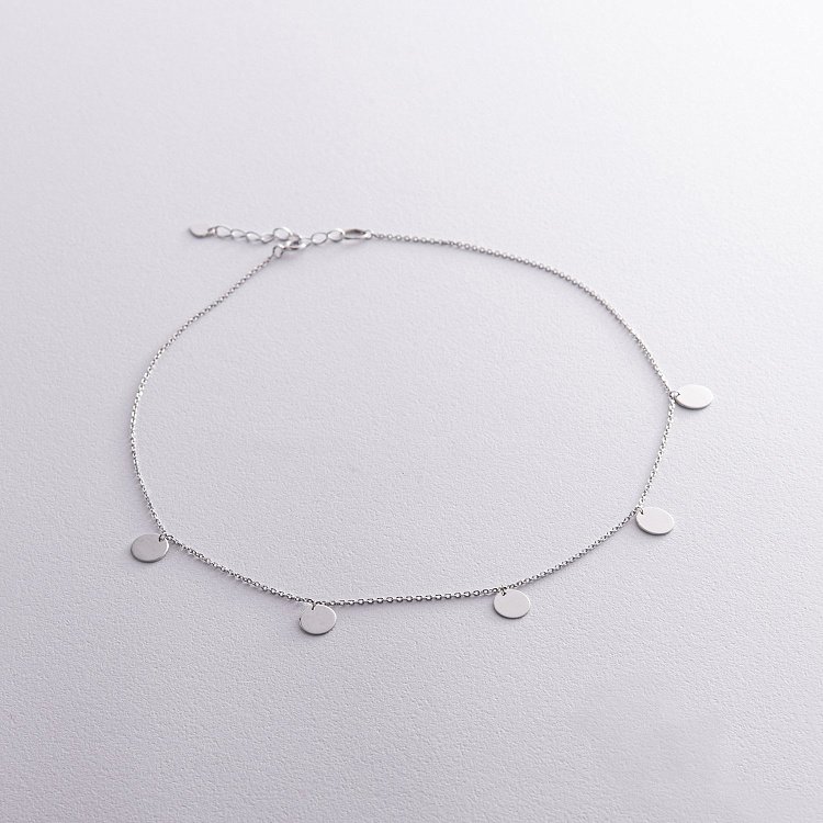 Серебряное колье "Монетки" 908-01149 от ювелирного магазина Оникс - 1