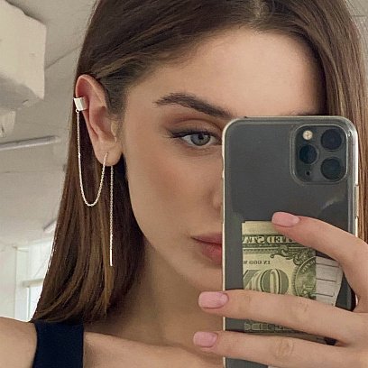 Срібна сережка - каффа 123101 №4