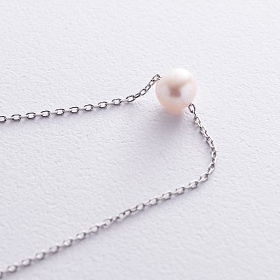 Срібне кольє "Перлина на ланцюжку" 181269 №5