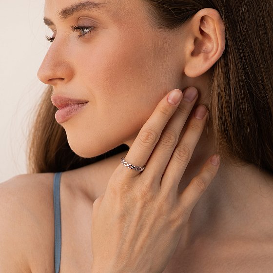 Серебряное кольцо "Бесконечность" 112892 №4