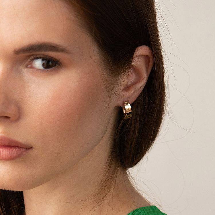 Серьги "Love" в красном золоте с09342 от ювелирного магазина Оникс - 4