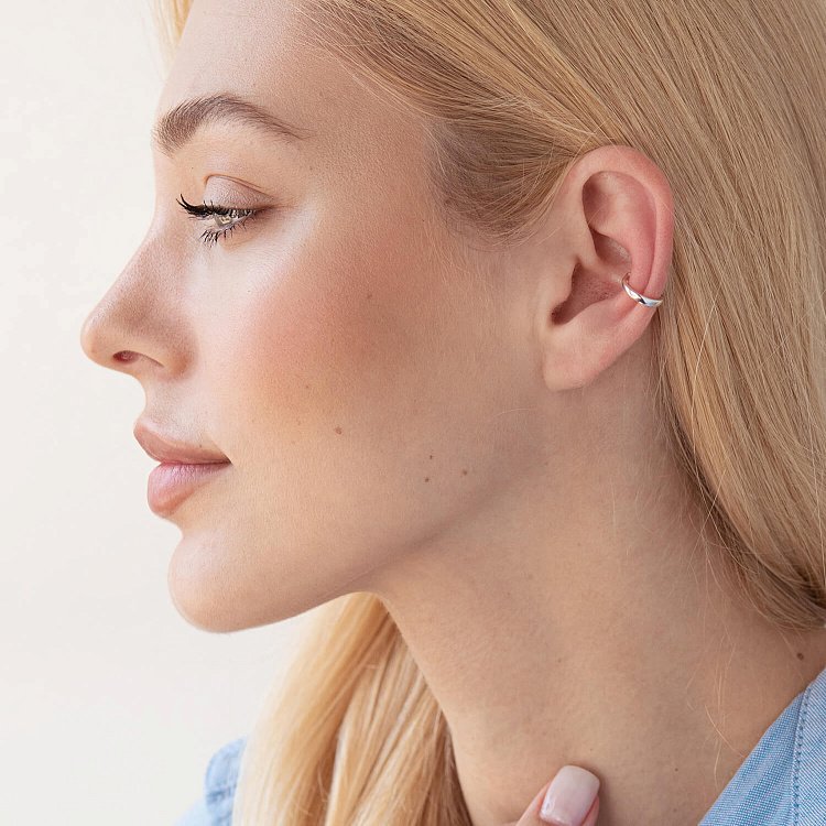 Серебряная серьга - каффа 123212 от ювелирного магазина Оникс - 1