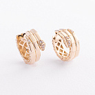 Серьги - кольца "Змеи" в желтом золоте (фианиты) с09717 от ювелирного магазина Оникс