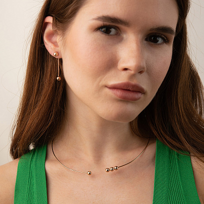 Колье - чокер "Emilia" (красное золото) с шариками кол02601 №6