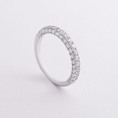 Золотое кольцо с дорожкой бриллиантов кб0592ri