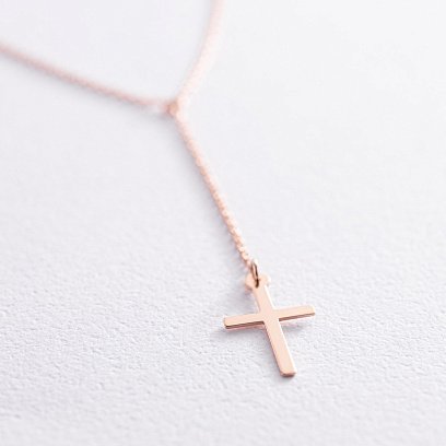 Золотое колье - галстук с крестиком 860463 №4