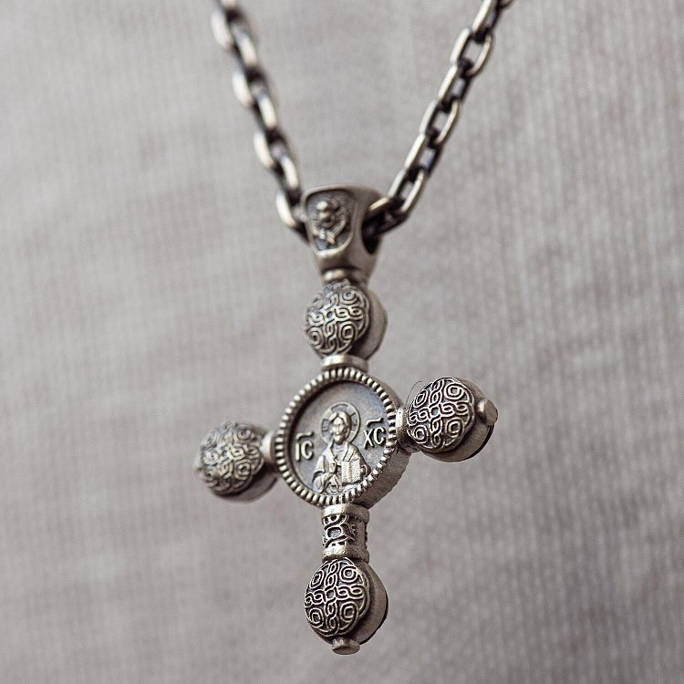 Чоловічий православний хрест "Спас Нерукотворний. Ікона Божої Матері" 1603 від ювелірного магазину Онікс - 3