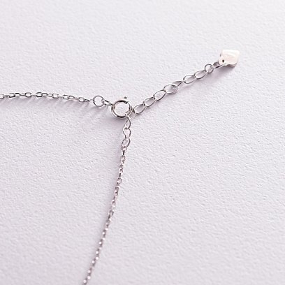 Срібне кольє "Сердечко" з фіанітами 181171 №5