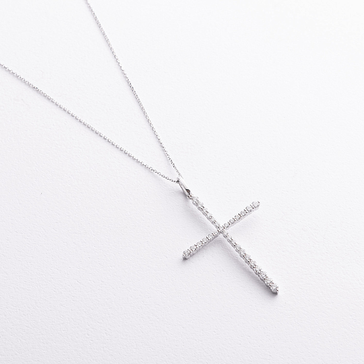 Золоте кольє "Хрестик" з діамантами колб0189va від ювелірного магазину Онікс