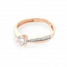 Золотое помолвочное кольцо с фианитами к03325 от ювелирного магазина Оникс - 1
